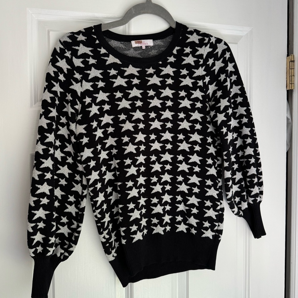 Parker metallic star sweater silver & black